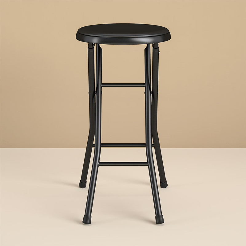 Mainstays 24" Vinyl Padded Folding Stool, Black gallery