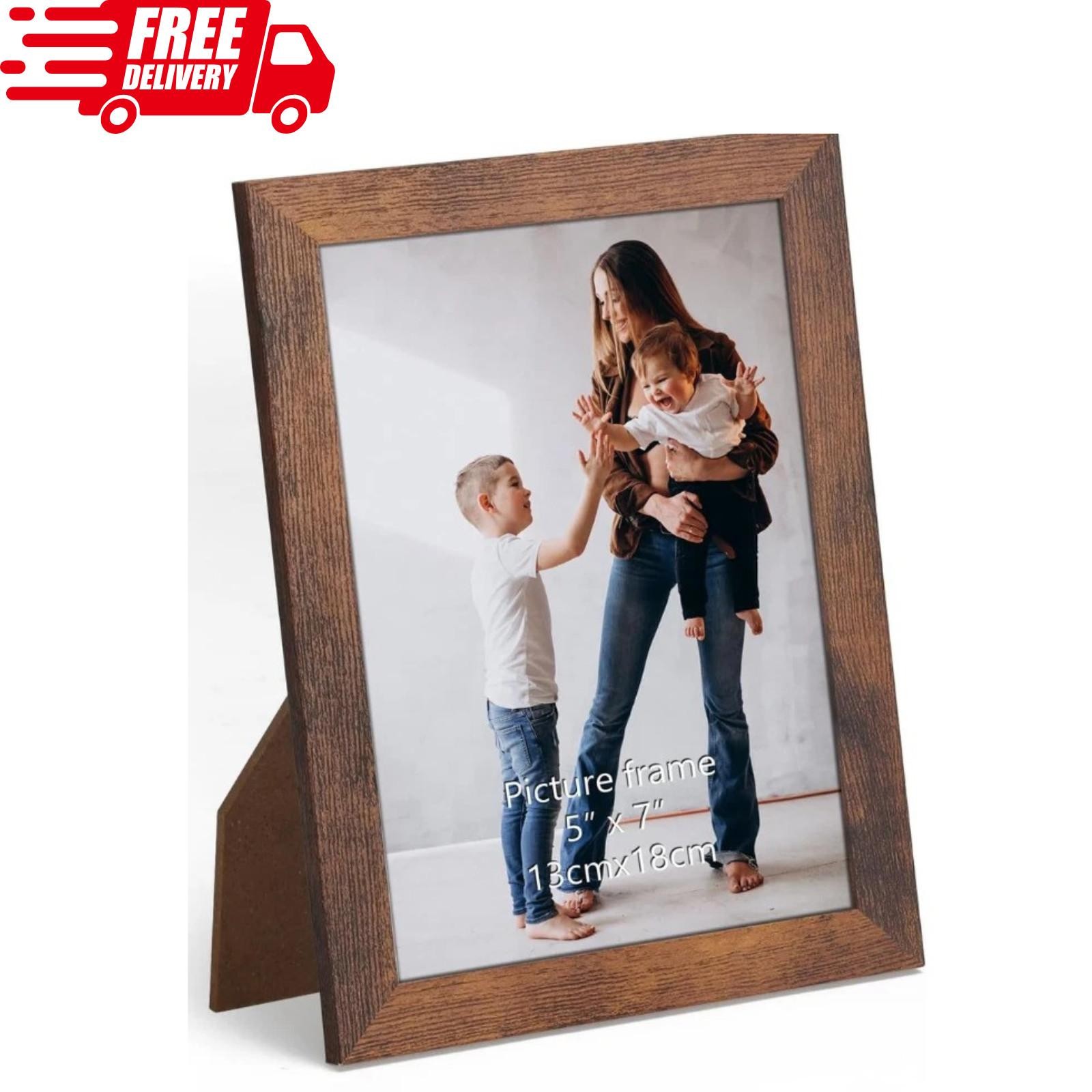5x7 Picture Frame for Tabletop and Wall, 5 by 7 Rustic Brown Photo Frame gallery