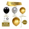 Black Gold Silver Balloons Set, 60 Pcs 12 Inch Metallic Chrome Gold Silver Ba... gallery