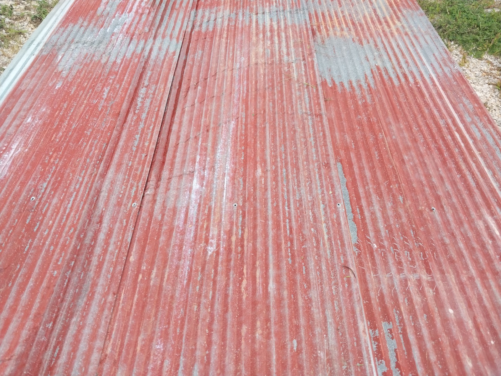 (30 sq.ft.) 5 pcs 3' x 2' RECLAIMED CORRUGATED BARN ROOFING TIN RED gallery