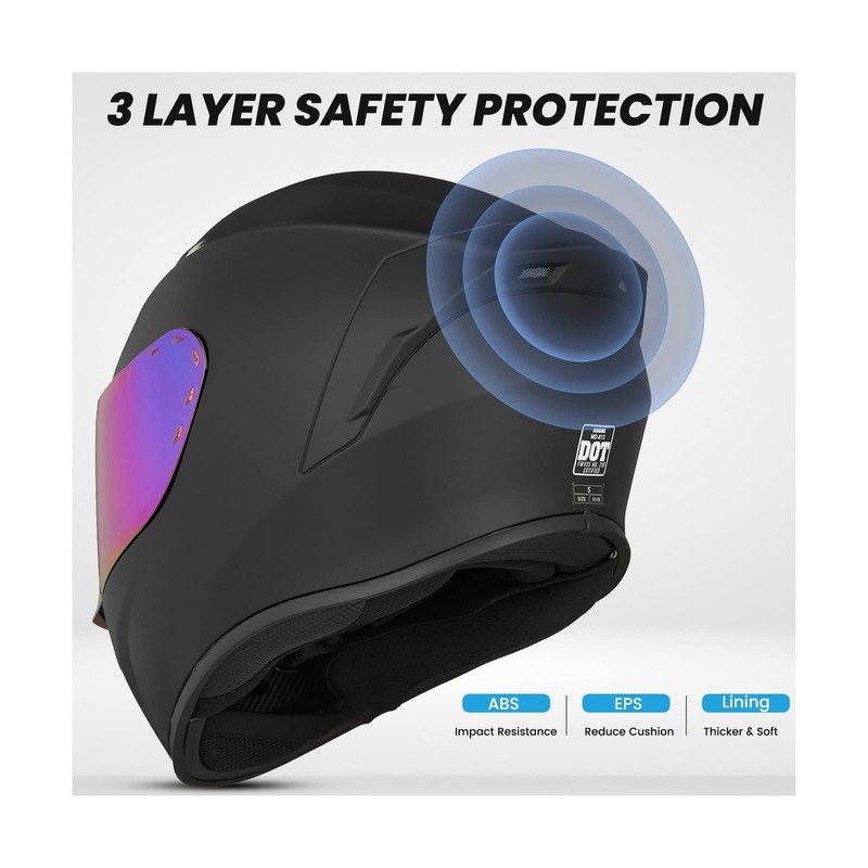 Full Face Motorcycle Helmets for Adults Men and Women DOT Street Bike Racing ... gallery