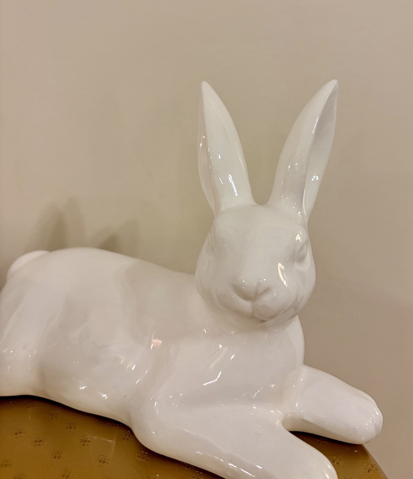 Easter Bunny Figurines Rabbits Ceramic White My Texas House Set Of 2 gallery