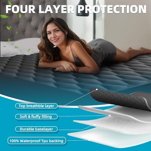 Waterproof Mattress Protector, Noiseless Size Mattress Thick Microfiber King gallery