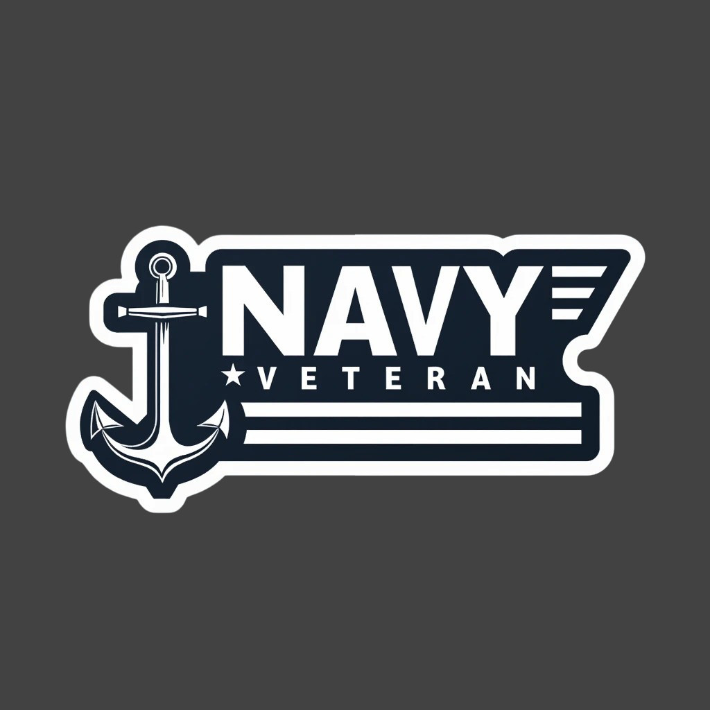 Navy Veteran Anchor Sticker Vinyl Decal Military Patriotic US Navy gallery