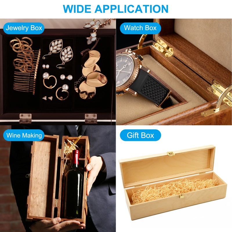 12 Pack Small Butt Hinges 3/4 Inch Mini Jewelry Box Hinge with Screw Gold gallery