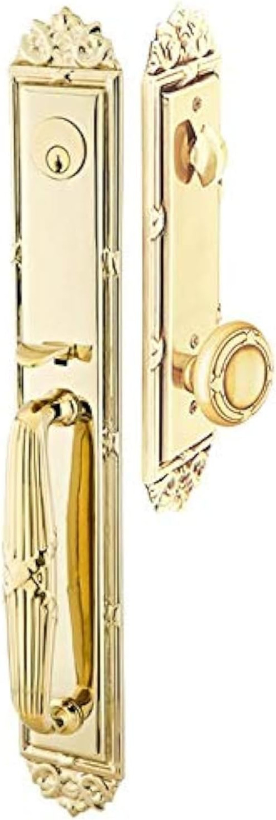 Imperial Tubular Entry Door Set with Polished Brass Ribbon & Reed Knob gallery