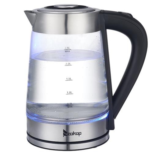 ZOKOP 2.5L Temperature Control Electric Glass Tea Water Kettle Boiling Shut-off gallery