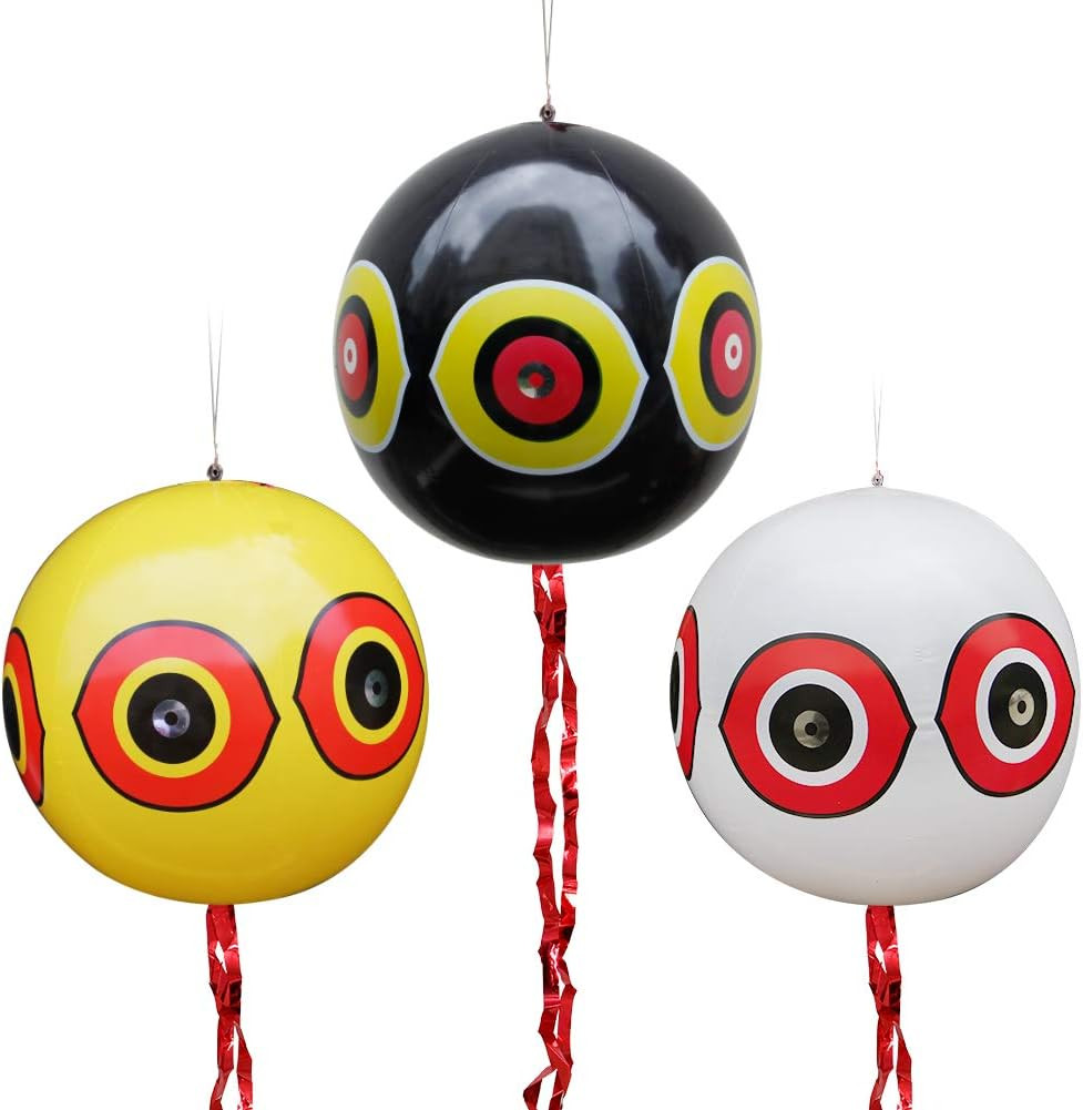 3PCS Balloon Bird Repellent, 24" Inflatable Decoy with Reflective Eyes to Deter gallery