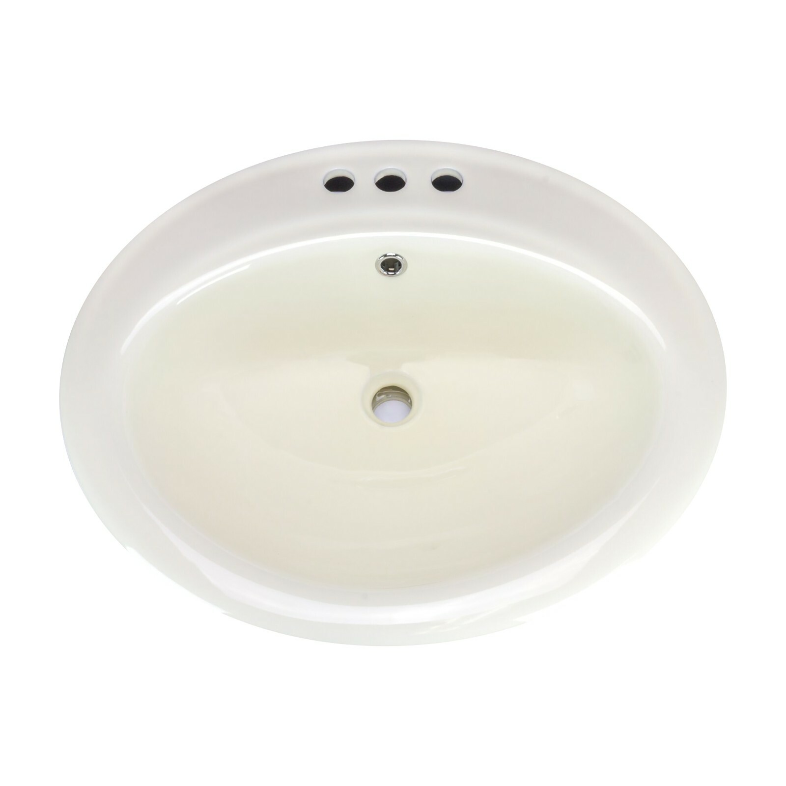Canal Oval Shaped Drop-In 3-Hole Bathroom Vanity Sink 22-1/8" X 18-7/8" Ivory gallery