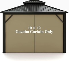 Gazebo Universal Replacement Privacy Curtain – 10′ x 12′ Gazebo Side Wall Outdo