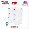 (6 pack) Sterilite Large Storage Bin, 66 Quart Clear Plastic Storage Container gallery