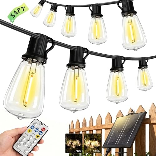 54(48+6) FT Solar String Lights Outdoor IP65Waterproof, 48+6FT(24Sockets) gallery