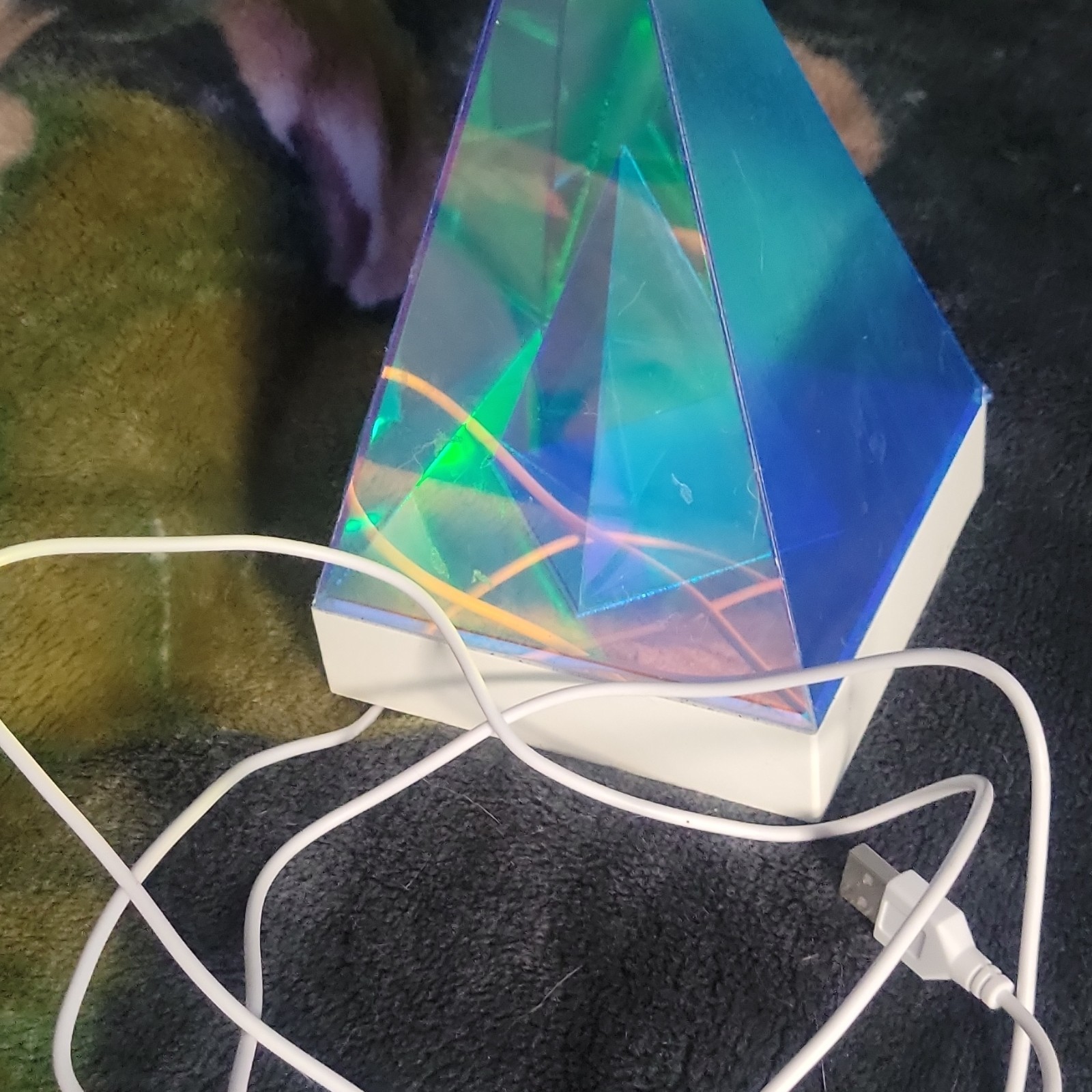 Color Changing LED Pyramid Table Lamp, Corded Multicolor, Switch, Plastic gallery