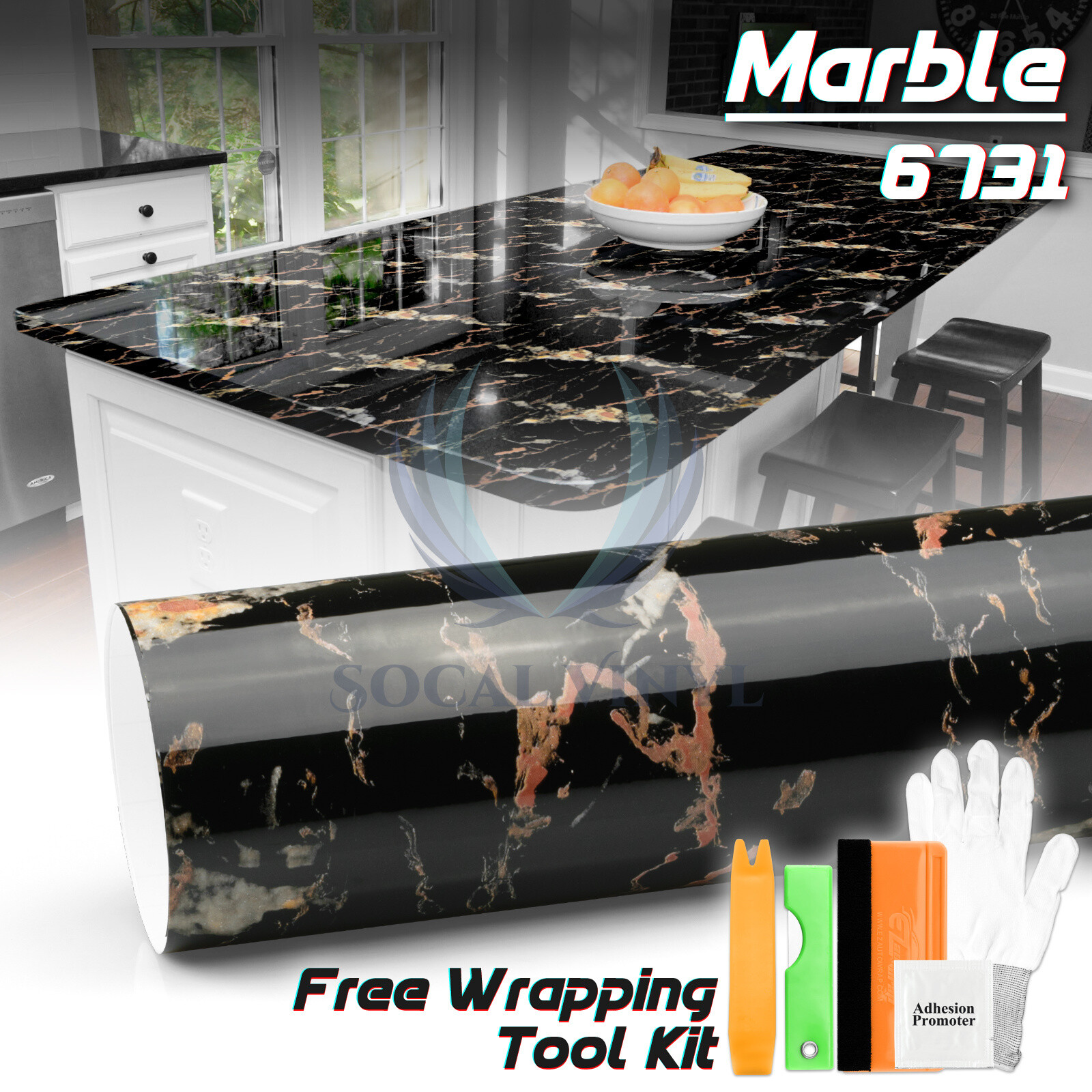 Gloss Marble Granite Vinyl Wrap Sticker Wallpaper Kitchen Home Counter Top 6731 gallery