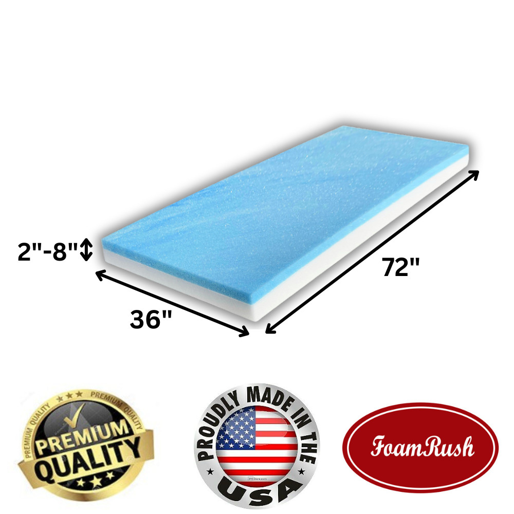 FoamRush Bunk (36" x 72") Cooling Gel Memory Foam RV Mattress Medium Firm USA gallery