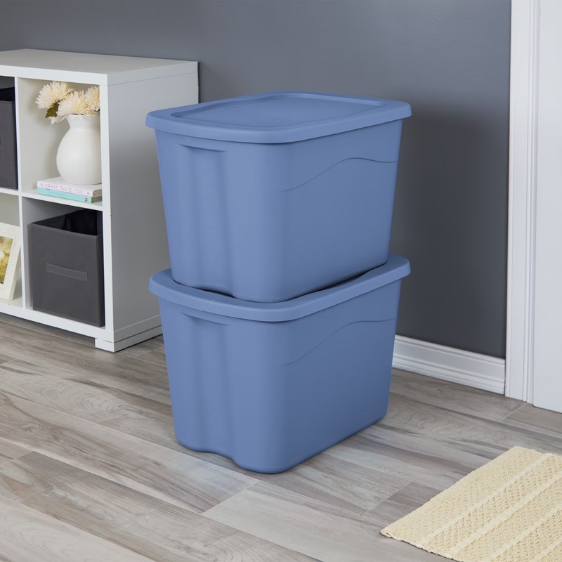 Sterilite 18 Gallon Storage Bin Durable Plastic Tote Container W/ Snap-On Lid gallery