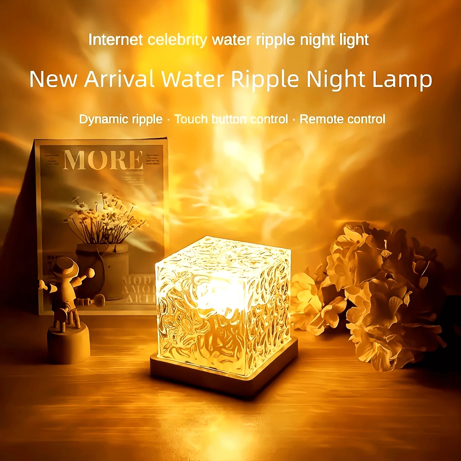 Ocean Wave Projector Light, 16 Colors Havie Cube Lamp, 3D Holographic Water R... gallery