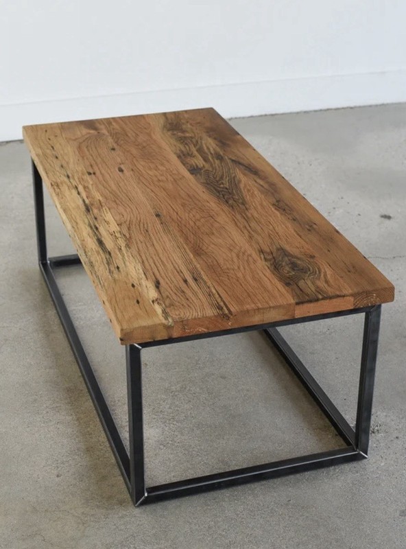 What We Make Box Frame Coffee Table - Reclaimed Oak & Blackened Metal gallery