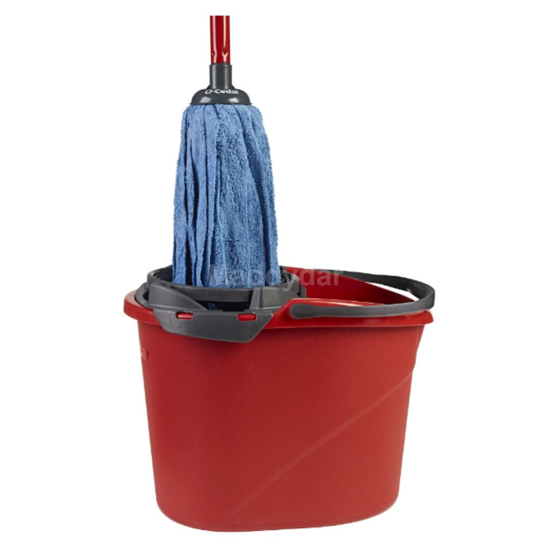 O-Cedar QuickWring Bucket, 2.5 Gallon Mop Bucket with Wringer, Red gallery