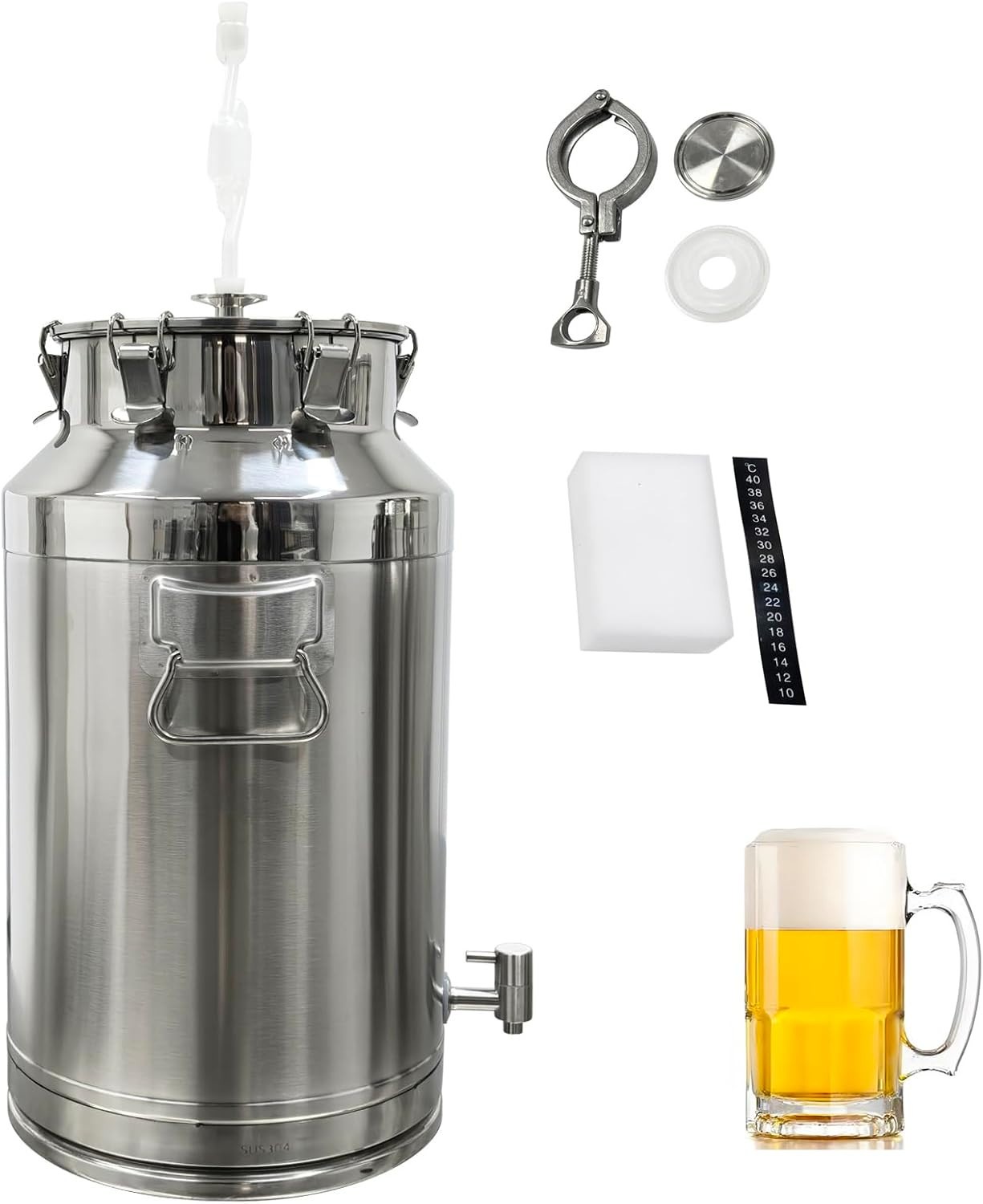 Fermentation Tank 35 L/9.25 Gal Stainless Steel Fermenter Stainless Milk Can gallery