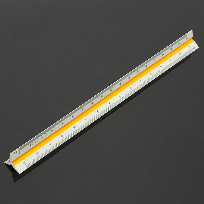 30cm/12" Solid Plastic Metric Triangular Scale Ruler Architect Engineers gallery