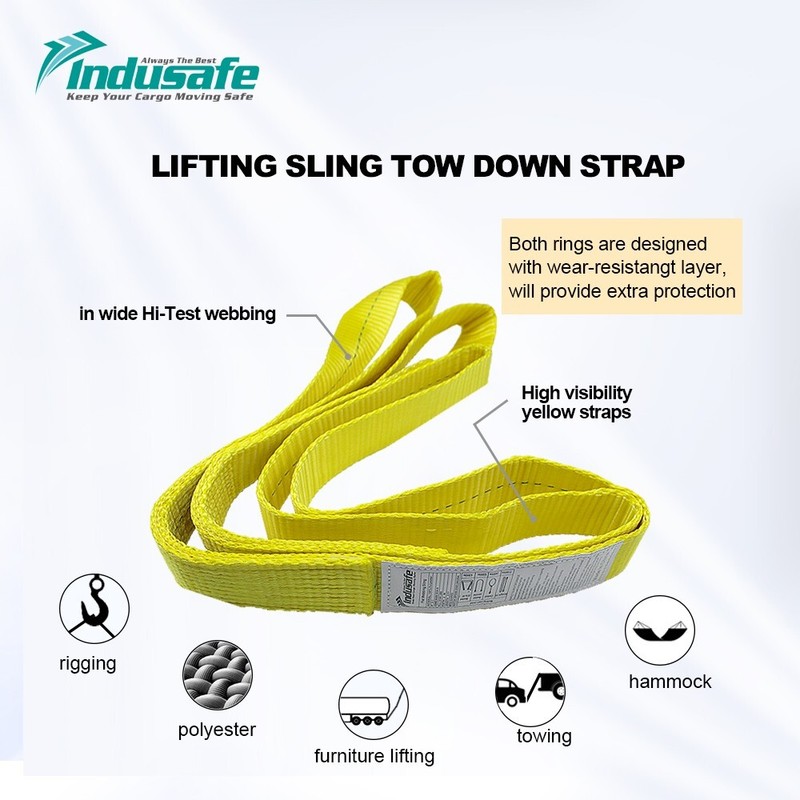 Indusafe Twisted Eye Lifting Sling Straps Industrial Web Sling 1600LBS 3/6/9 FT gallery