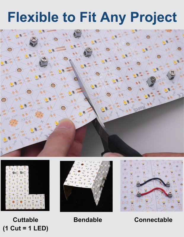 Extra Large LED Backlight Sheet 118×9.45in 3m×24cm, 6000K 144W 24V DC, Flexib... gallery