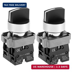 2 Pack 22mm 3 Position Maintained Selector Switch 2NO 660VAC 10A Panel Operators