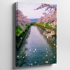Serene Landscape Featuring A Tranquil River Bordered By Lush Greenery Wall Art