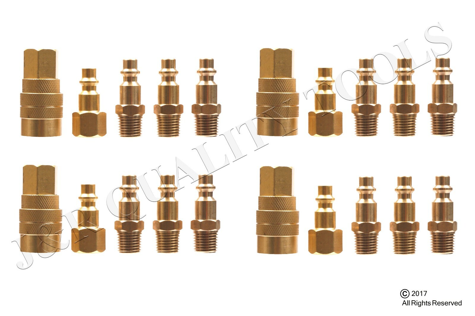 20 pc SOLID BRASS Quick Coupler Set Air Hose Connector Fittings 1/4 NPT Tools gallery