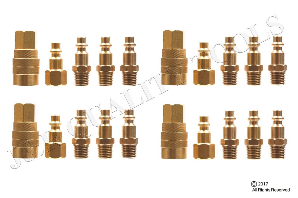 20PC UNIVERSAL BRASS QUICK COUPLER & AIR HOSE CONNECTOR FITTING 1/4" NPT SET
