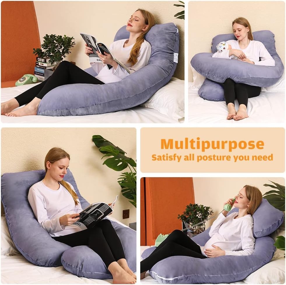 Pregnancy Pillow, U Shaped Full Body Maternity Pillow 58 inch, Pregnant Women Mu gallery