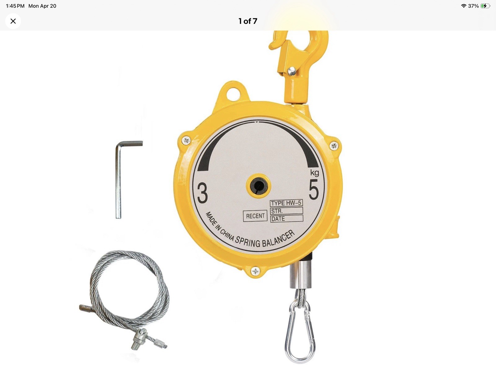 Spring Balancer 3-5kg (7~11lbs), Retractable Spring Tool Balancer with Adjust... gallery