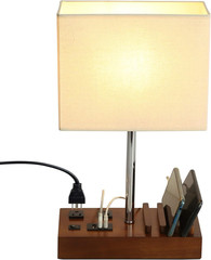 USB Table Lamp, Multi-Functional Bedside Desk Lamp with 2 AC Outlets, 3 USB Char