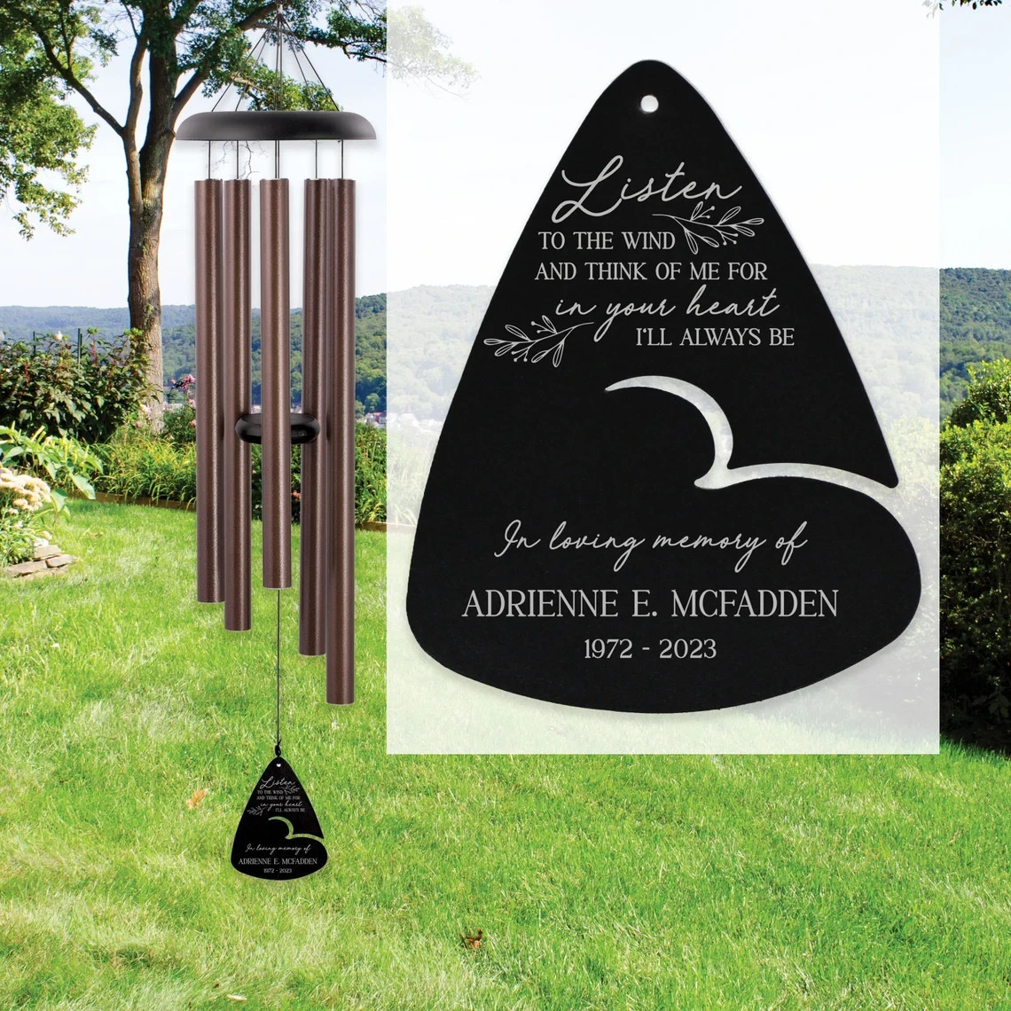 Personalized Memorial Wind Chimes Sympathy Gift In Loving Memory Custom Name gallery