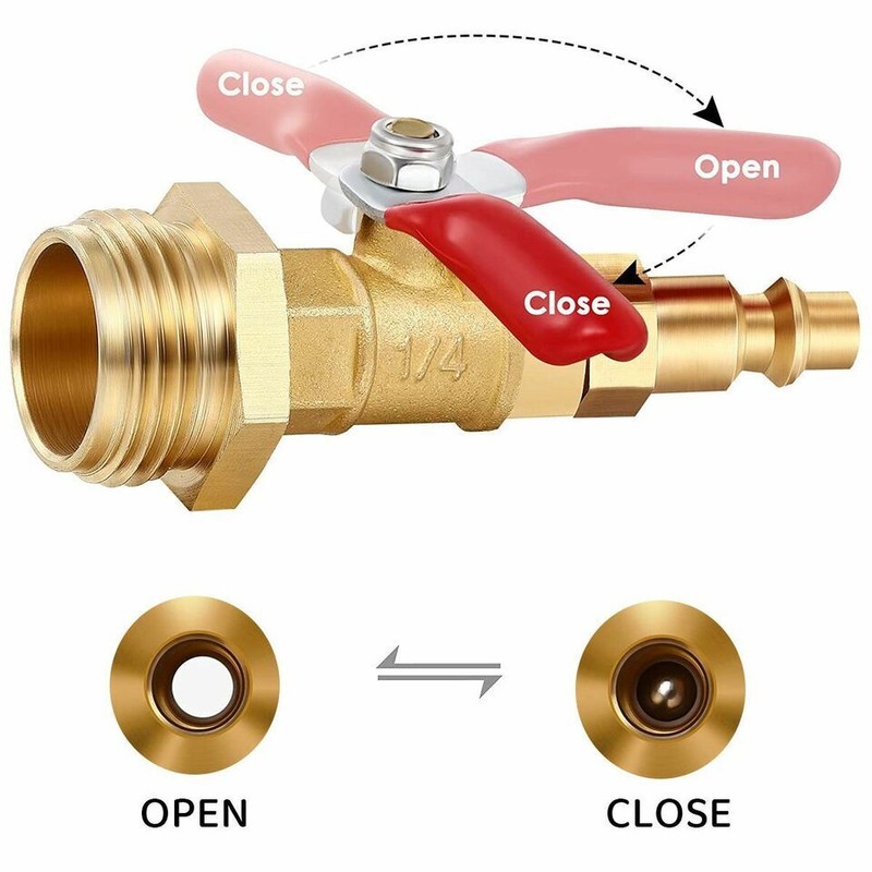 RV Winterize Blowout Adapter 1/4" Quick Connect Plug 3/4" Garden Hose Thread Kit gallery