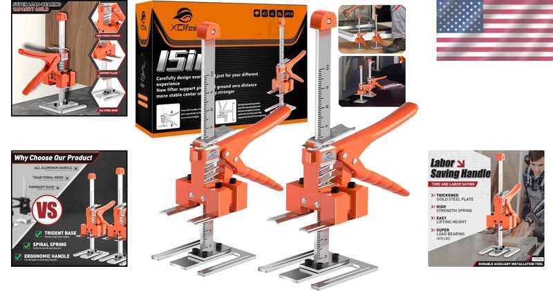 Labor Saving Arm Jack Handle 2 Pack Construction Wall Tile Lifter 80cm gallery