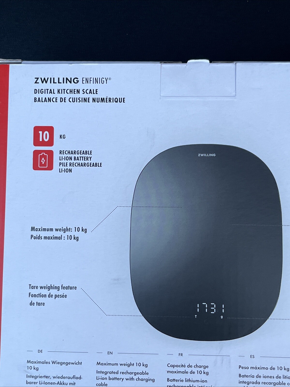ZWILLING Enfinigy Digital Kitchen Scale 10kgs/22lbs (Model: 53011) gallery