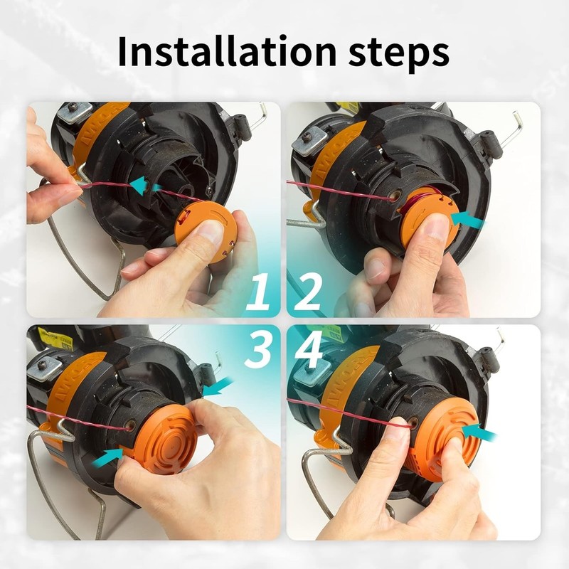20 Pcs Grass Trimmer Line Spool & Cap for WORX Weed Eater Edger Wacker String gallery