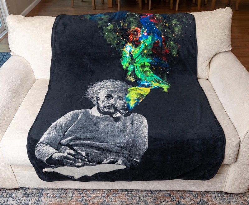 Albert Einstein Smoke Galaxy Lightweight Fleece Throw Blanket | 45 x 60 Inches gallery