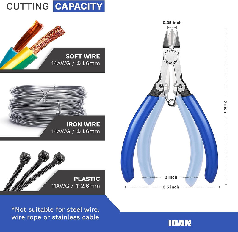 -330 Wire Flush Cutters, Electronic Model Sprue Wire Clippers, Ultra Sharp gallery