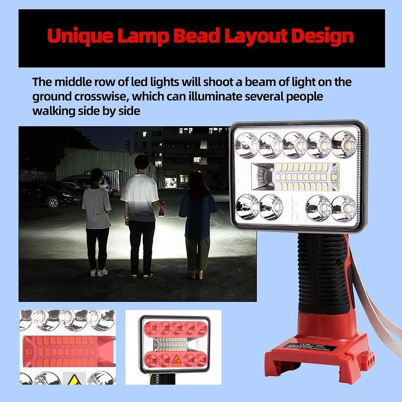 1000LM Cordless LED Flashlight Work Light Torch for Milwaukee 18V Li-Ion Battery gallery