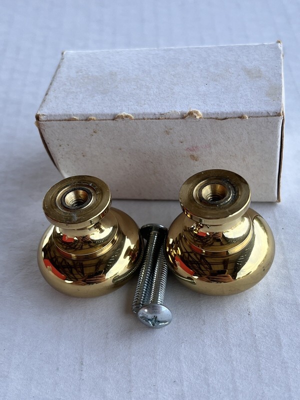10 Pair (20) Italian Made Solid Polished Brass Mushroom Knobs OMP Porto Sri 8/32 gallery