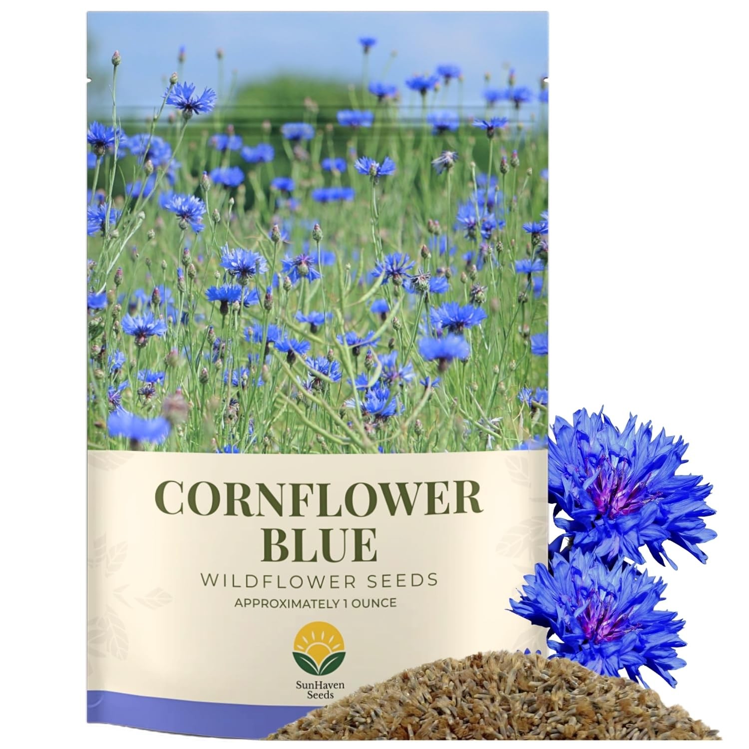 Seeds Bachelor Button – Blue Cornflower – 5,500+ – gallery