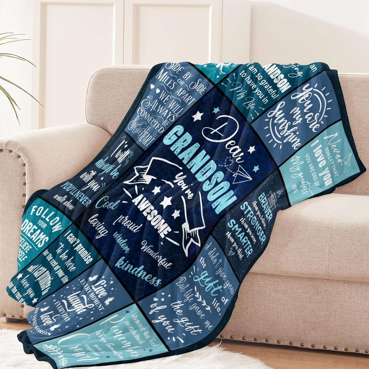 To My Grandson Soft Flannel Blanket Special Grandson Gifts From Grandparents gallery