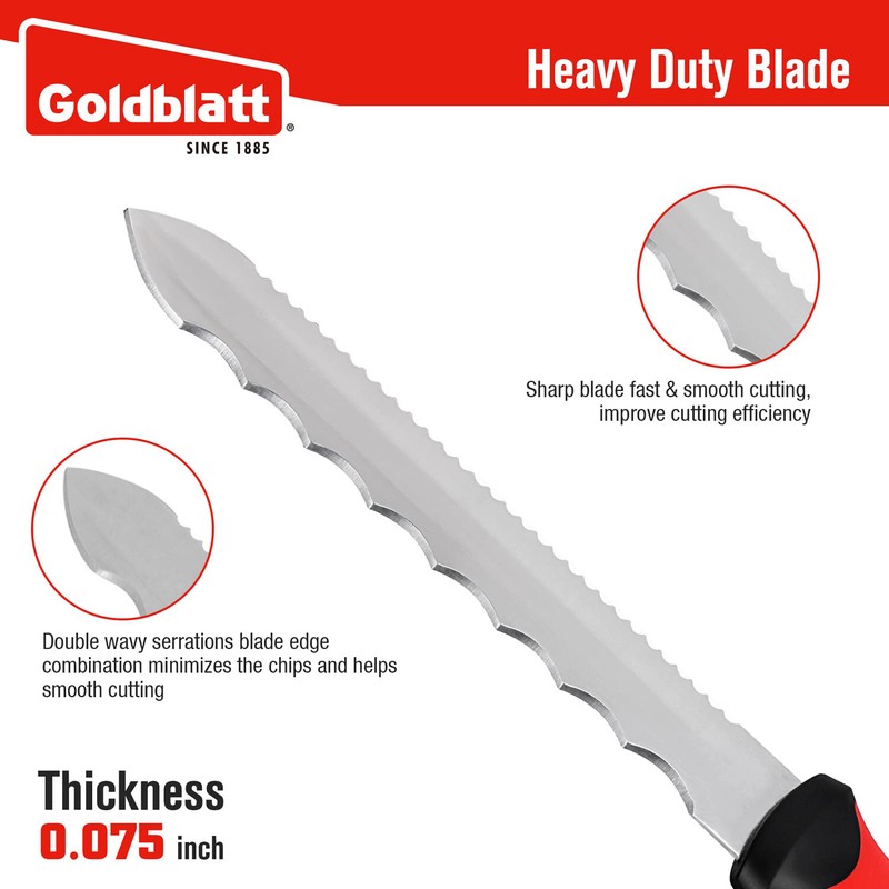 Goldblatt 8" Insulation Knife Stainless Steel Double Side Blade Utility Knife gallery