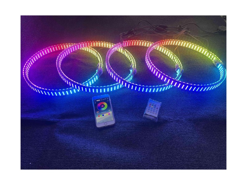 8Rolls 17.5" Double Sides Quad Row Wheel Lights - Brightest Addressable RGB D... gallery