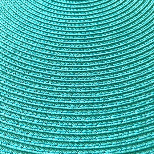 Round Braided Woven Polypropylene Plastic Placemats (Blue), Set of 4 Teal gallery