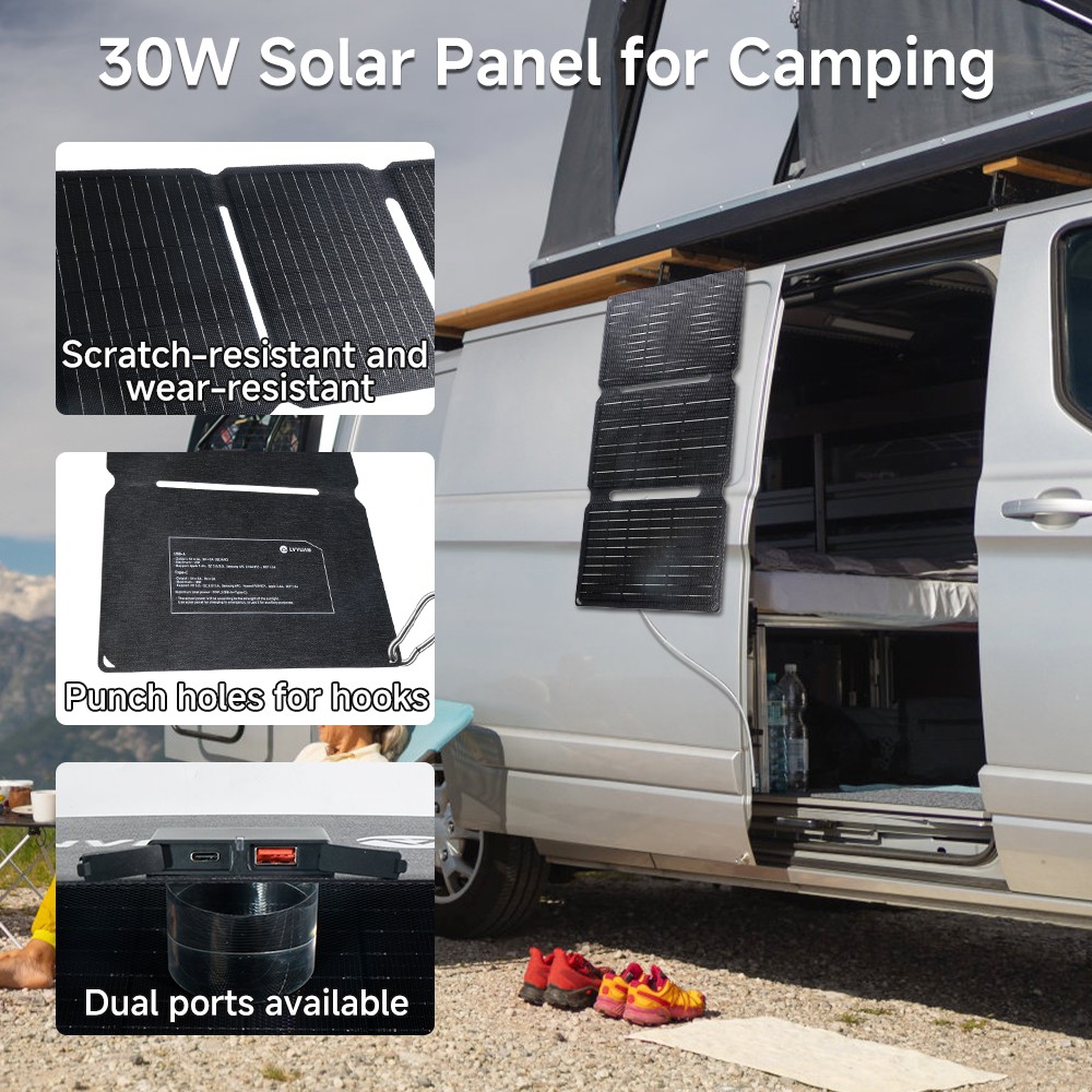 40W 30W Solar Panel Solar Charger 2-Ports Foldable Portable | USB-A Type-C Ports gallery