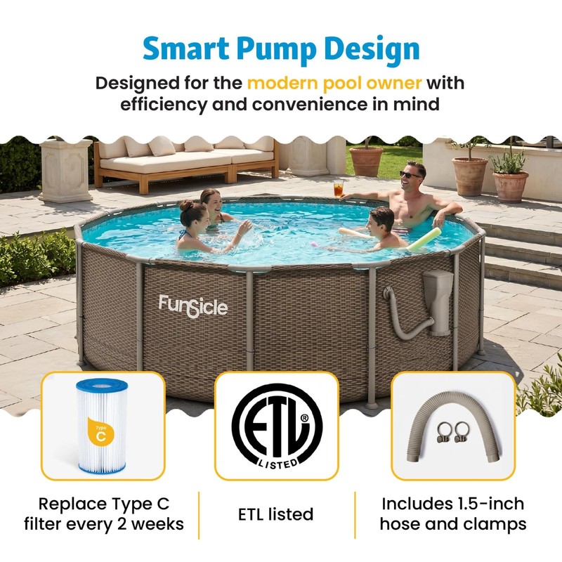 2-in-1 Filter Pump & Skimmer System for Above Ground Pools - 1,500 GPH, Easy Cle gallery